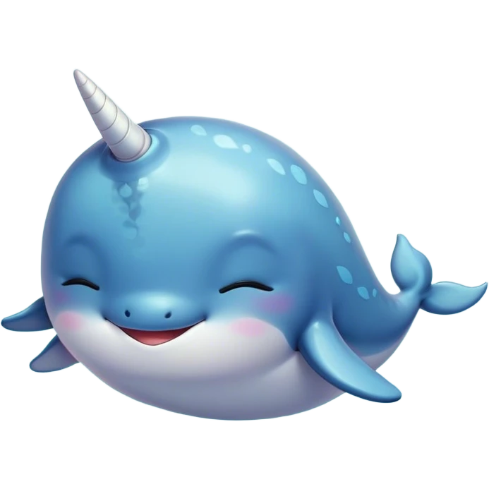 Meme-Worthy cute Sleeping Narwhal Portrait Emoji, Head resting peacefully with a contented smile, showcasing a luxuriously smooth form with a gentle tusk accent, eyes closed in a serene slumber, Simplified yet hilariously adorable features, highly detailed, glowing with a soft, drowsy glow, high shine, relaxed and utterly lovable, stylized with an air of playful laziness, bright and heartwarming, soft glowing outline, capturing the essence of a comically sleepy sea unicorn that feels destined to become the next viral sensation of adorable rest! emoji