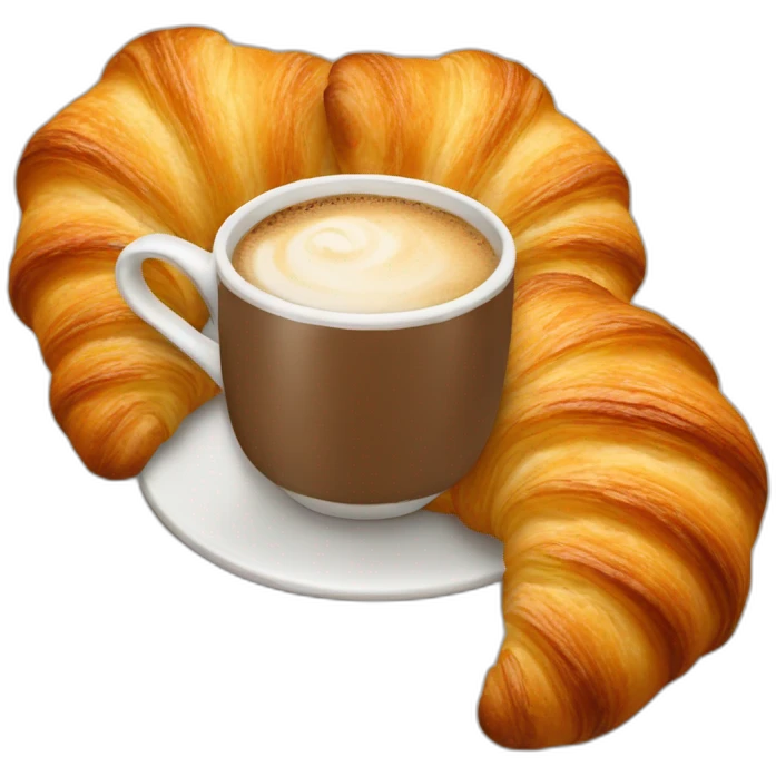 Coffee with croissants  emoji