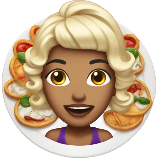 A platter with a drag queen standing on it emoji