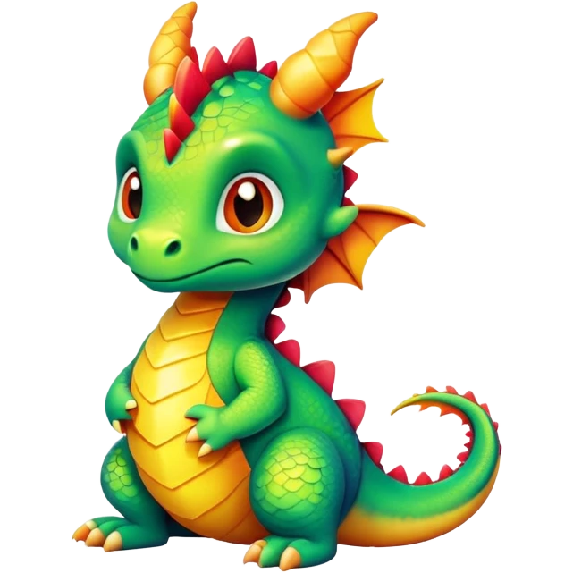 small colorful baby dragon emoji