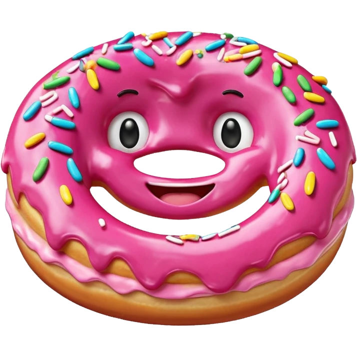 donut with cute face emoji