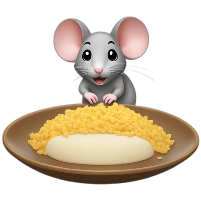 cute mouse look to plate food emoji
