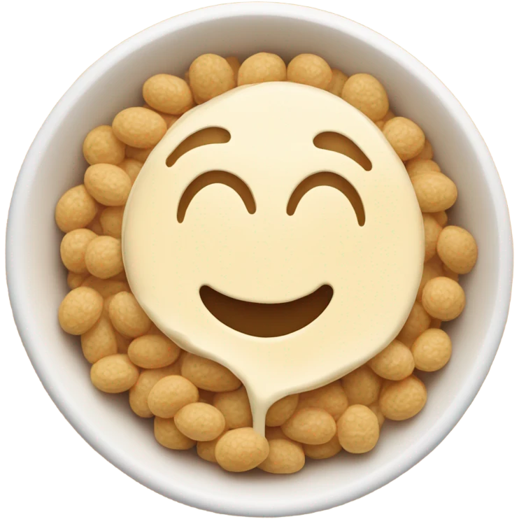 Bol con cereales y leche emoji