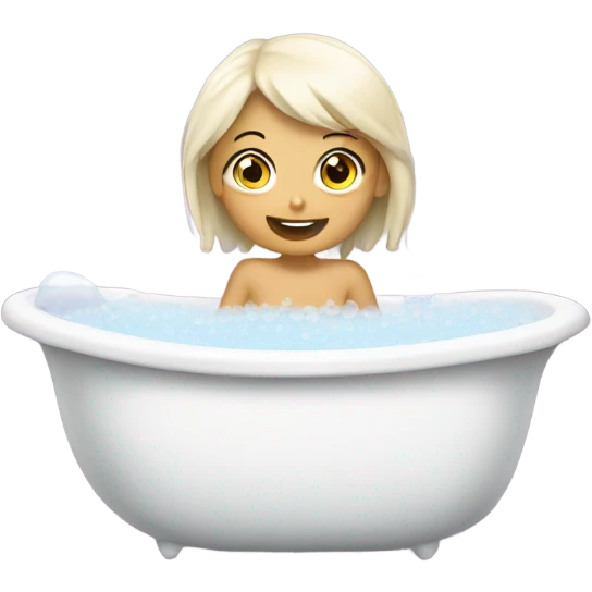 Bathtub girl covered In bubbles  emoji