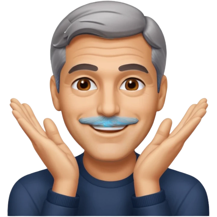 George clooney hand on face emoji