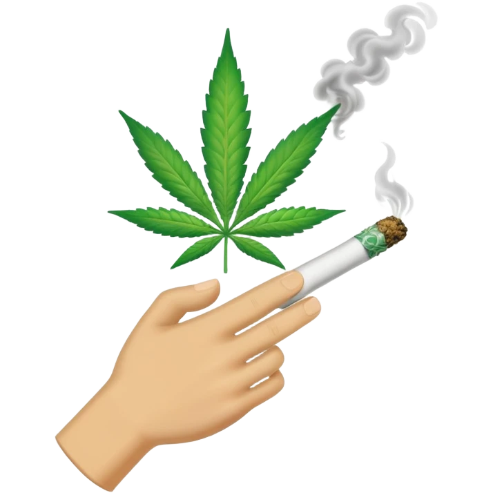Marijuana joint burning and smoking emoji