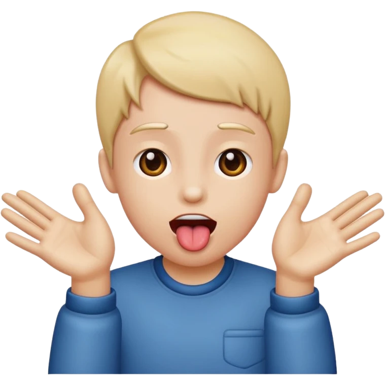 tounge out hands to the side  emoji