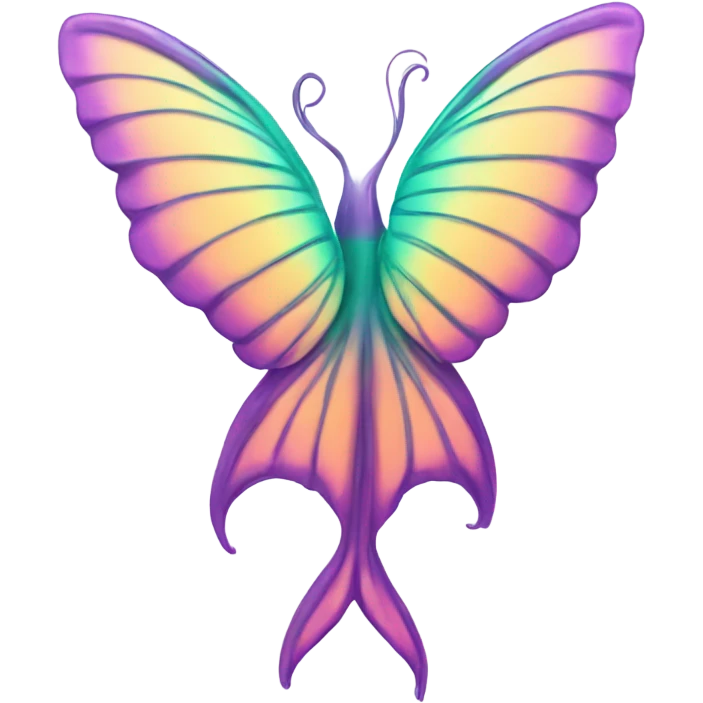 Mermaid tail. Only the fluke part. Looks like a butterfly wing design for the coloring emoji