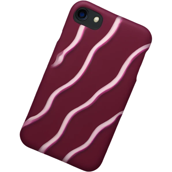 iPhone with burgundy wavy case emoji