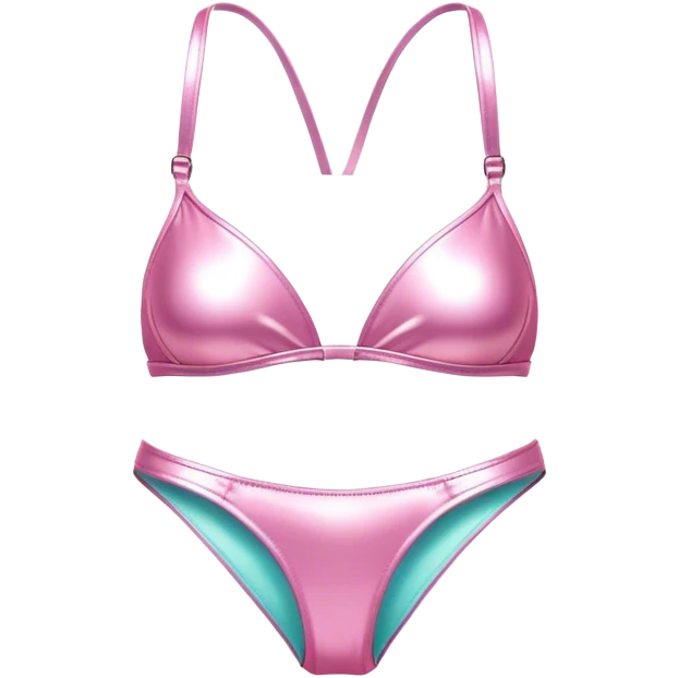 Realistic isolated light metallic pink bikini emoji