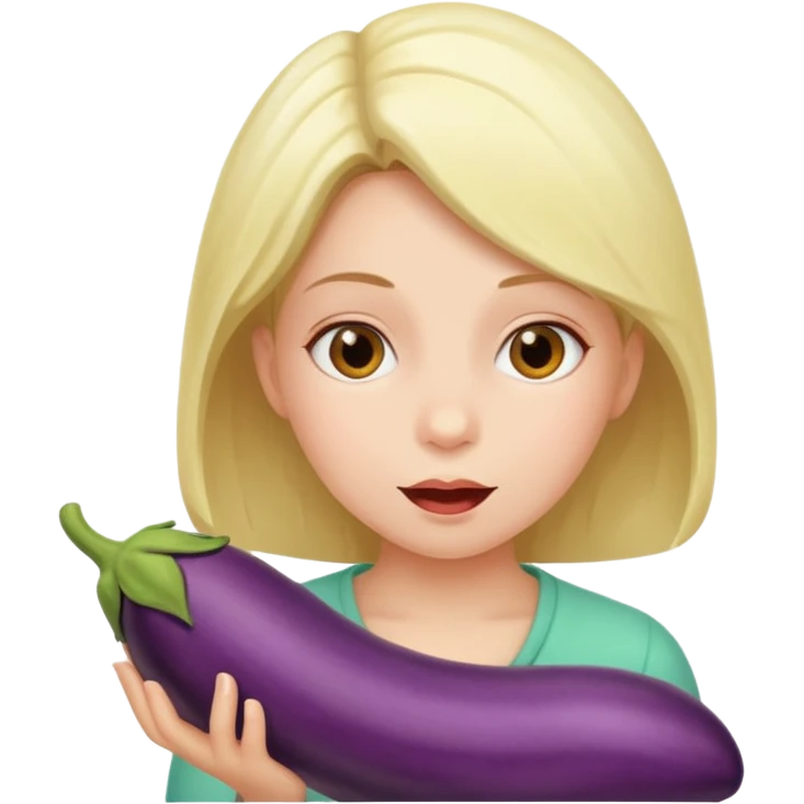 girl sucking eggplant emoji