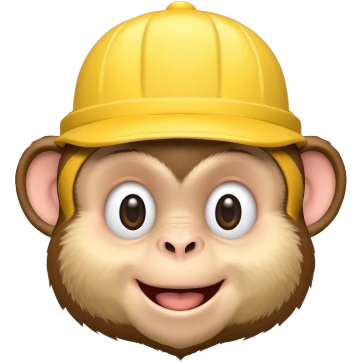 smiling monkey with yellow driver hat emoji