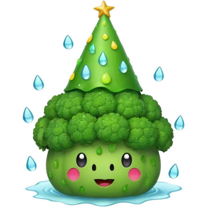 brocolli wearing party hat emoji