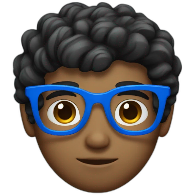 cute italian guy with slightly wavy black hair and blue glasses emoji