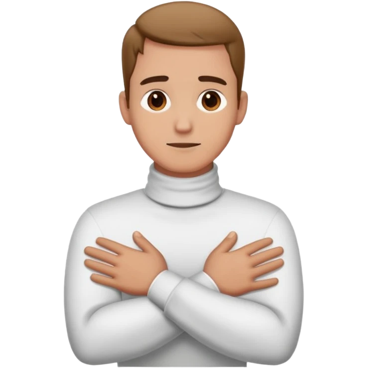 Man crossed hands on neck emoji
