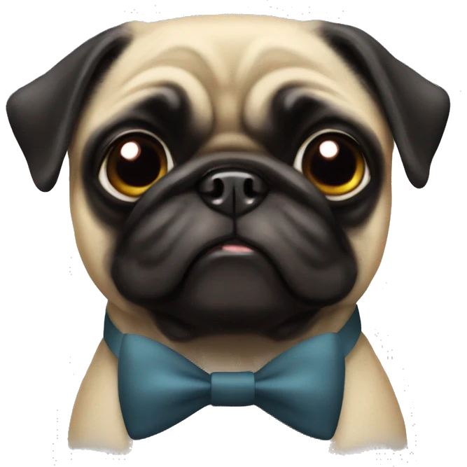 black pug with a bow tie  emoji