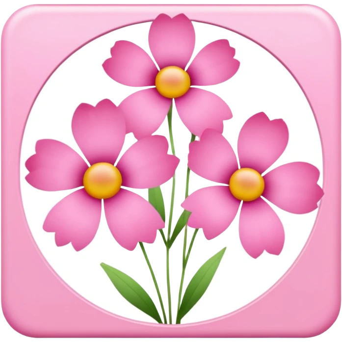 Polaroid photo of pink flowers emoji