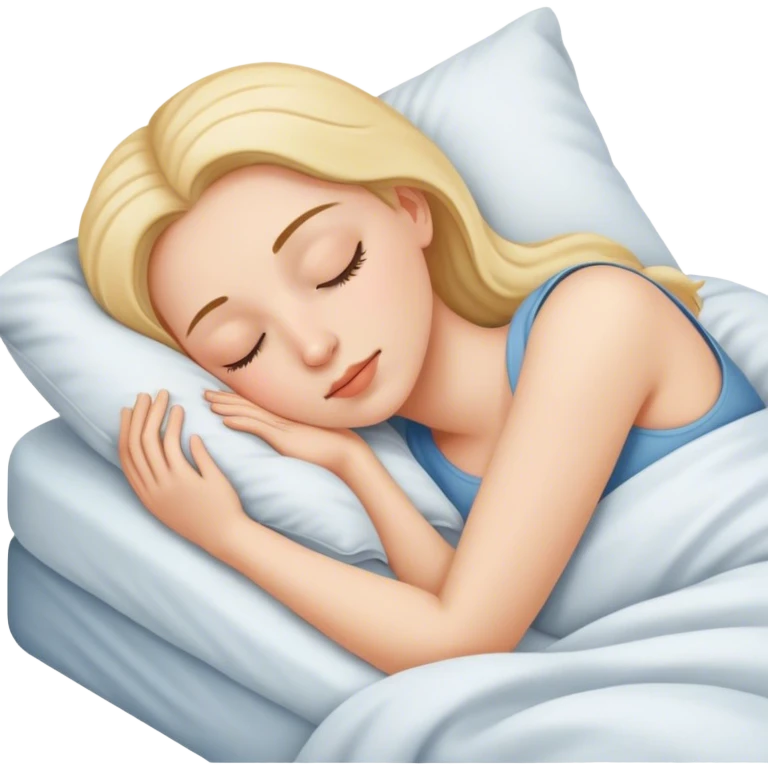 a woman sleeping in a bed emoji