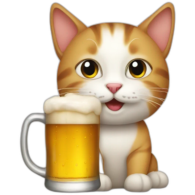 Cat with beer emoji