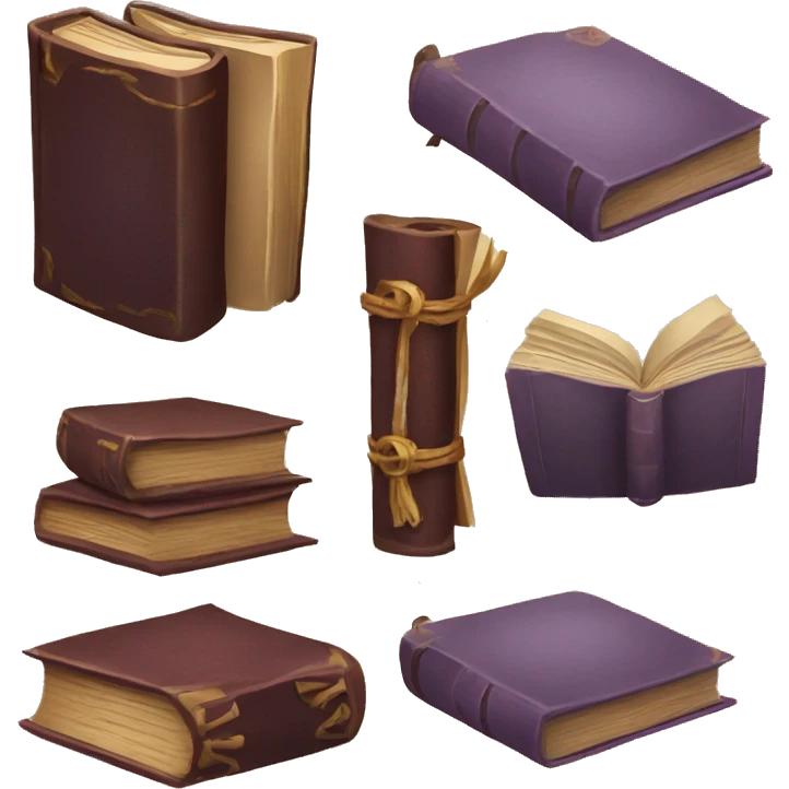 books and scrolls, dungeons and dragons emoji