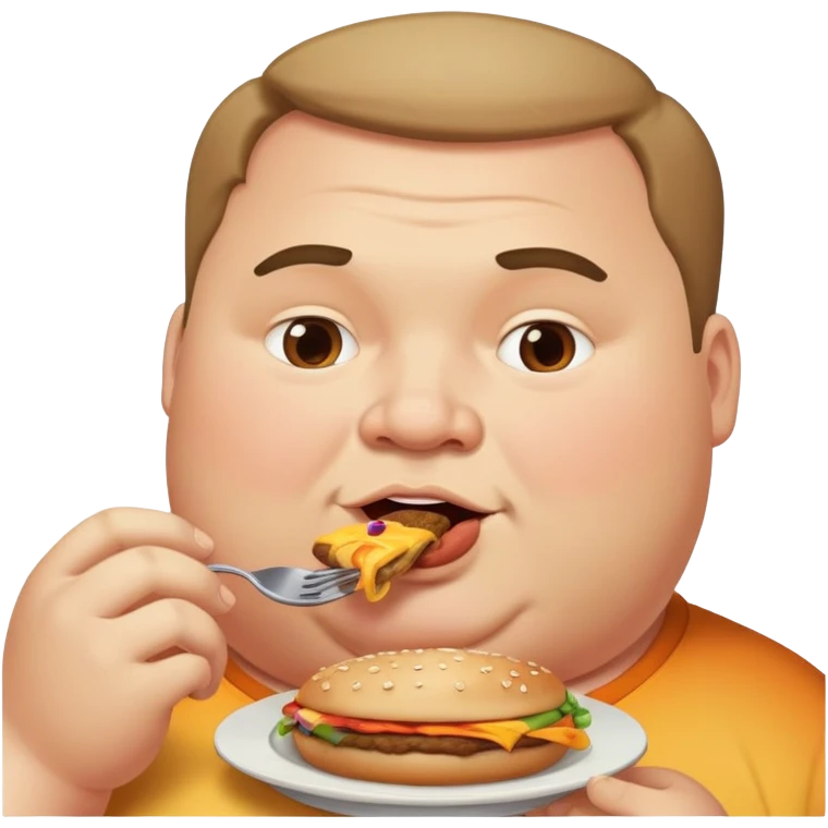 gay fat guy eating food emoji
