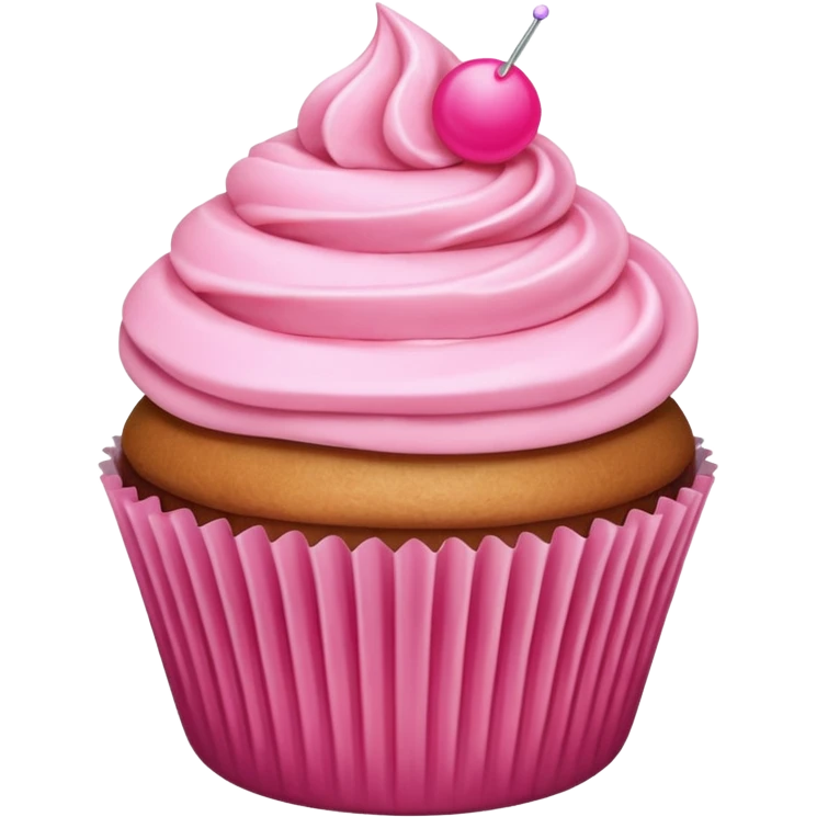 Cupcake with pink icing emoji