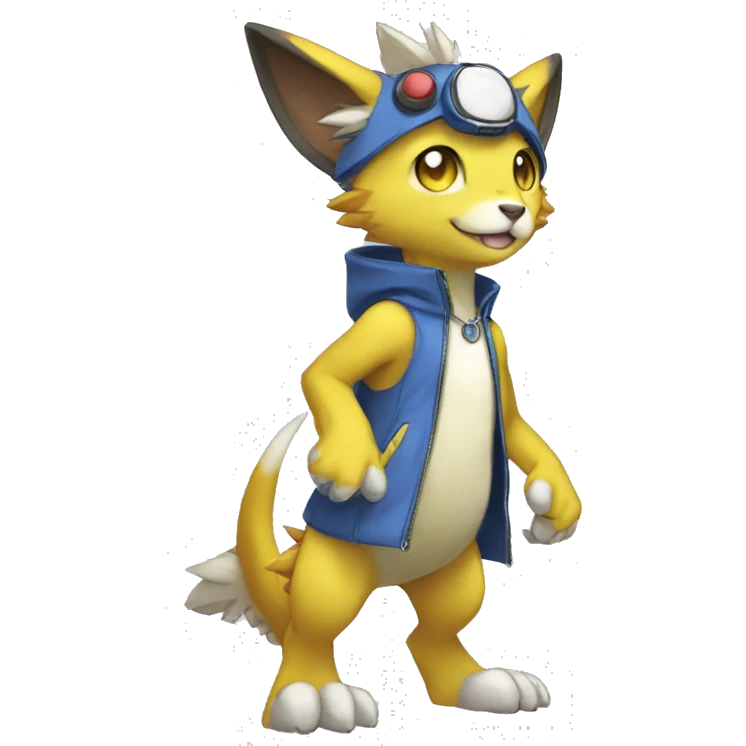 Cute cool anthro Digimon-Pokémon-animal full body emoji