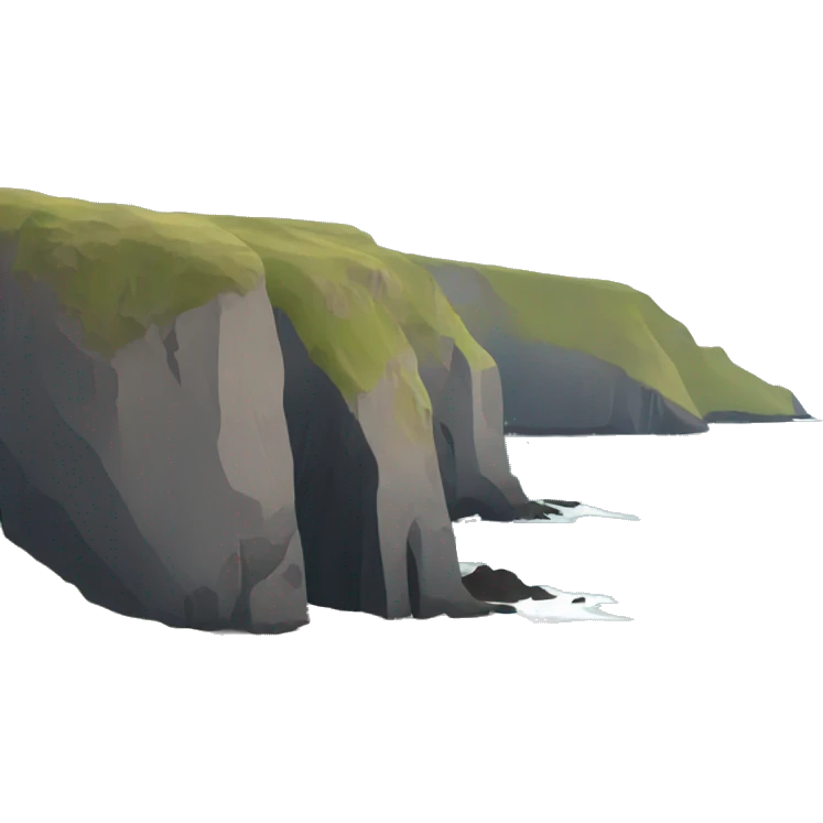 Cliff and ocean side in Scotland   emoji