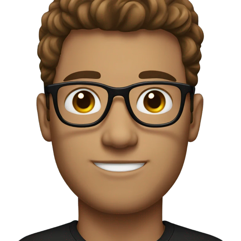 my boyfriend brown hair black glasses  emoji