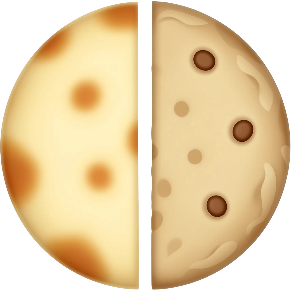 Make it emoji half نان emoji roti emoji