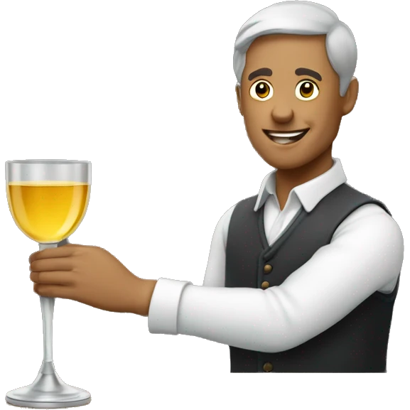 homme qui dépose son goblet sur une table emoji