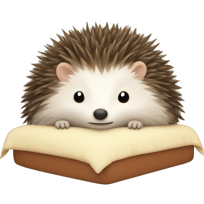 Hedgehog tucked into bed emoji