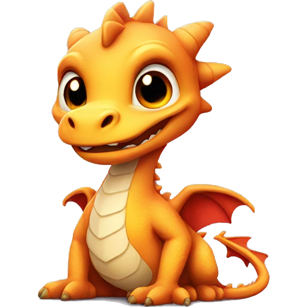 Realistic cute dragon emoji