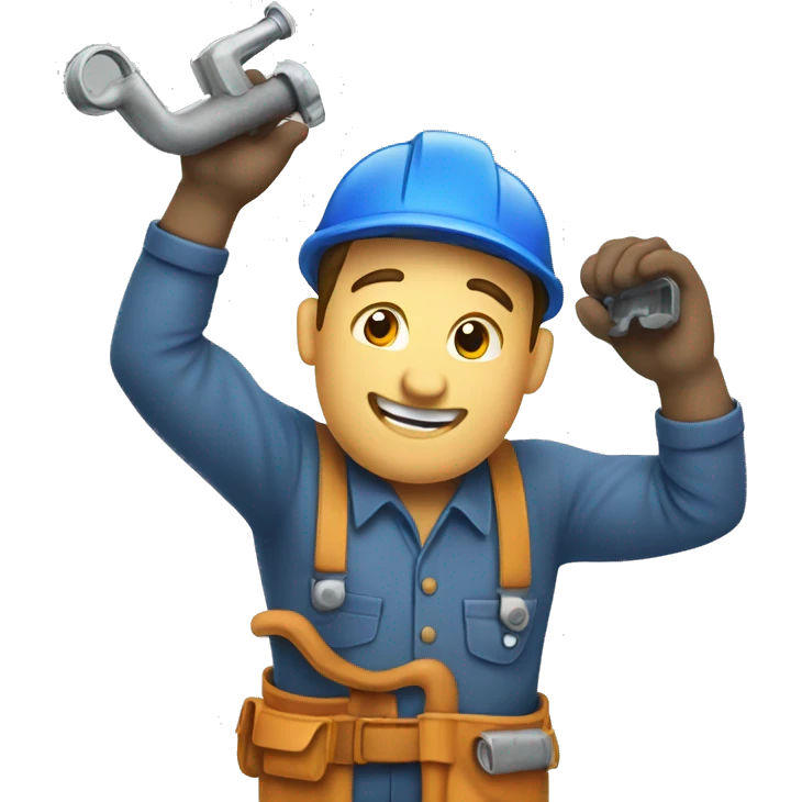 Plumber fixing leak emoji