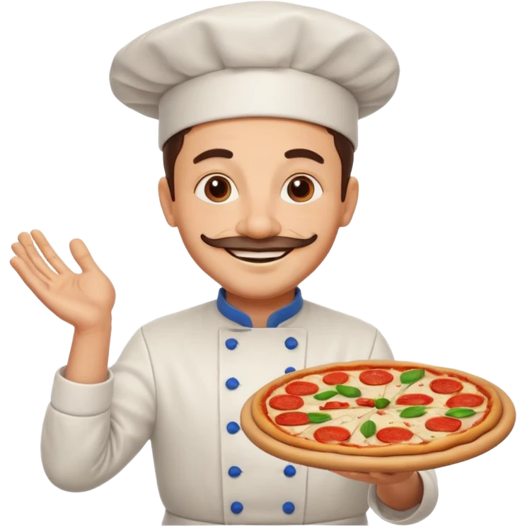 smiling Italian chef spinning pizza dough emoji