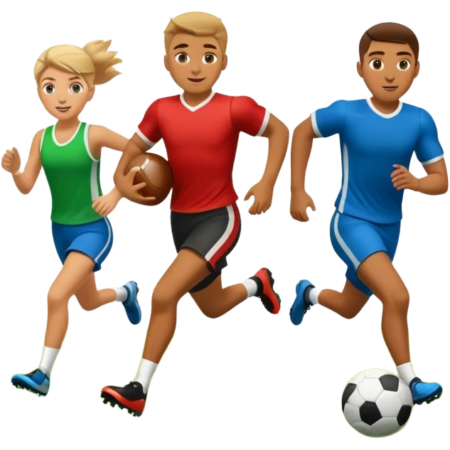 People playing football on the field emoji