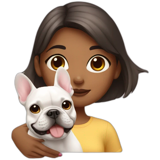 Girl with French bulldog  emoji