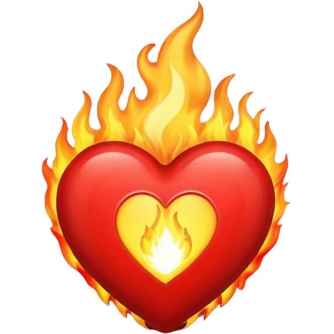 Heart on fire  emoji