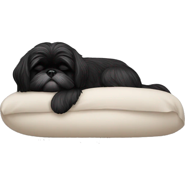 black shih tzu sleeping emoji