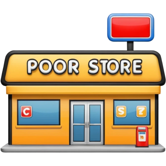 Convenience store named poor store and more emoji