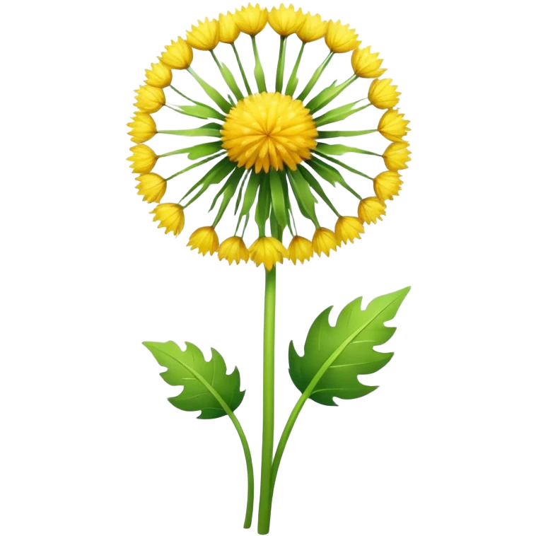 A dandelion with legs emoji