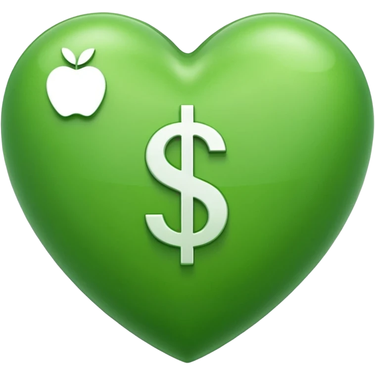 apple emoji heart, with dollar sign emoji