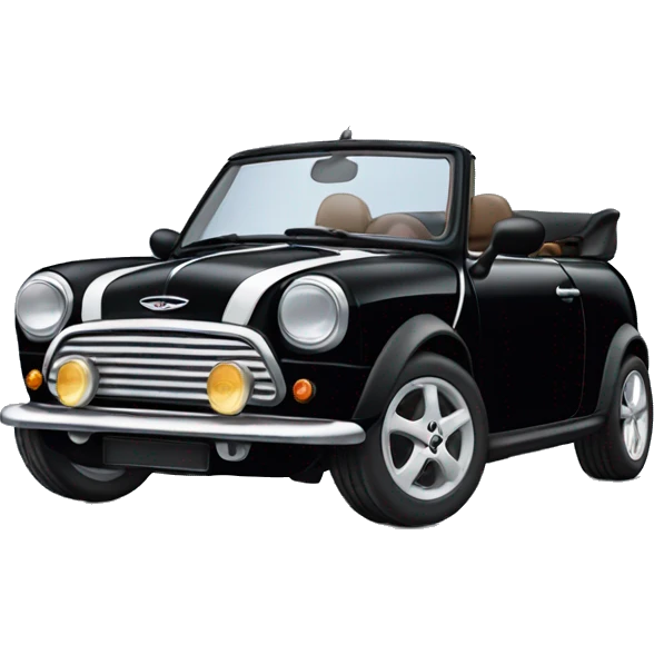 Black Mini Cooper convertible  emoji