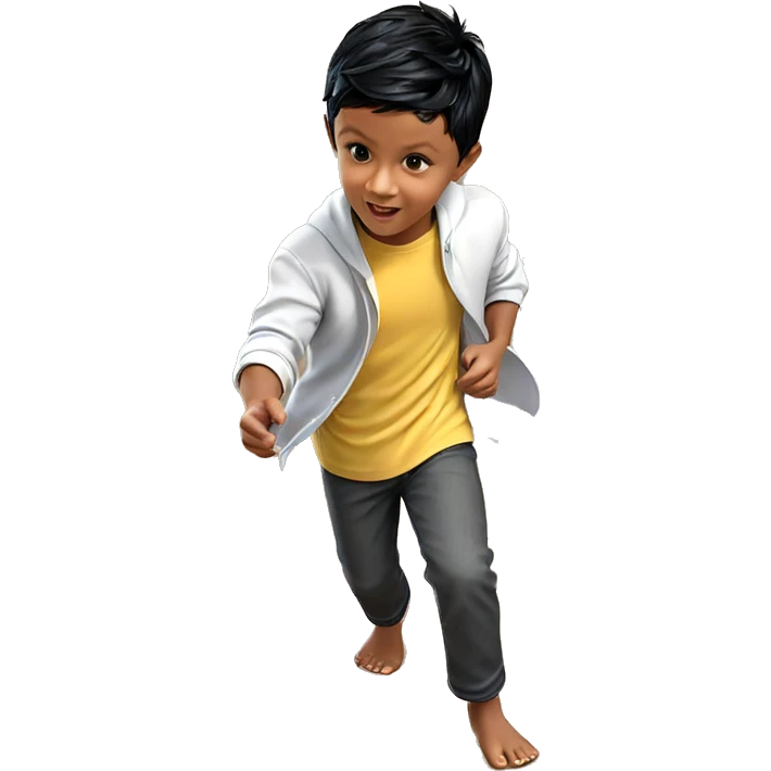boy with black hair barefoot emoji