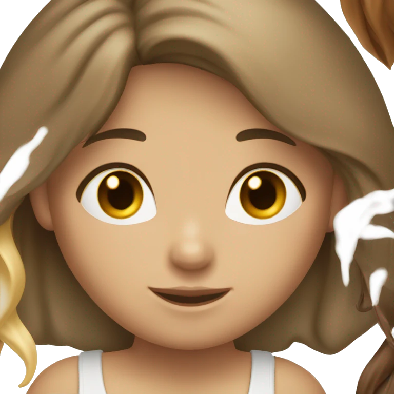 Three girls one tan and brown hair, one white with brown hair and one white with blonde hair emoji