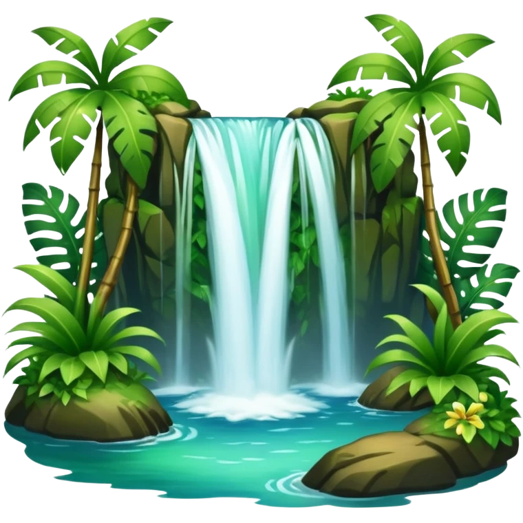 Hawaiian waterfall emoji
