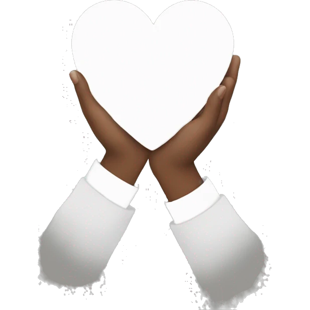 White heart in hand emoji