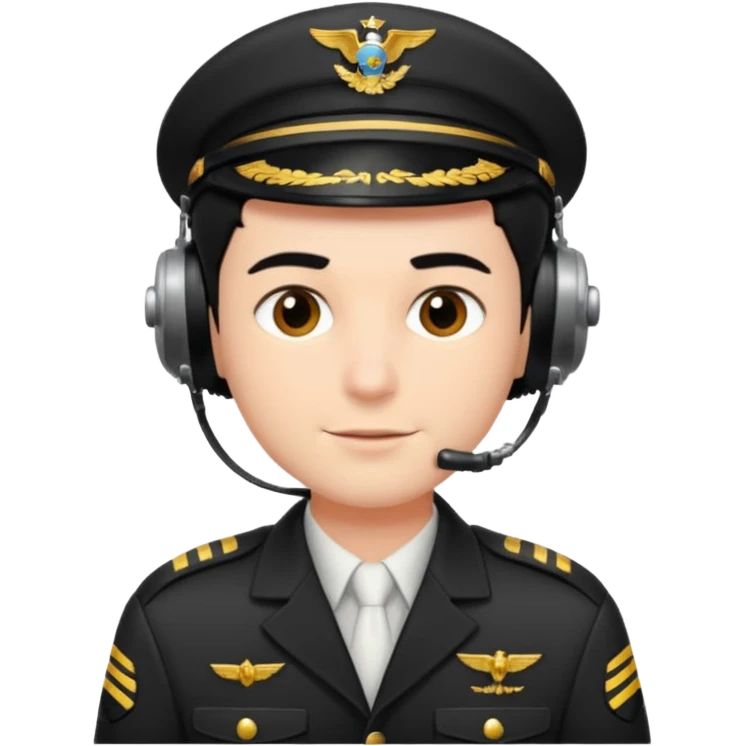 A male pilot with fair skin and short black hair emoji