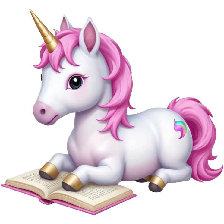 Unicorns read book
A baby unicorn lying on its belly, flipping pages with its hoof.













 emoji