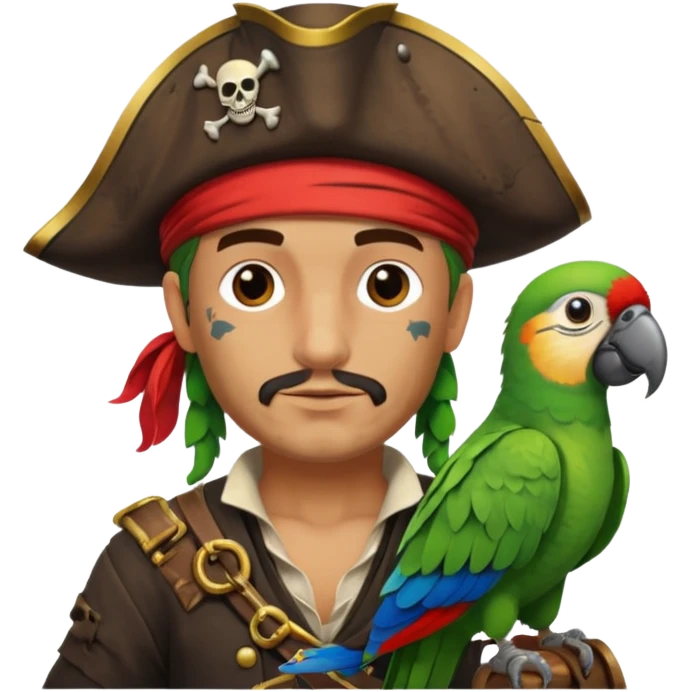 pirate and parrot emoji